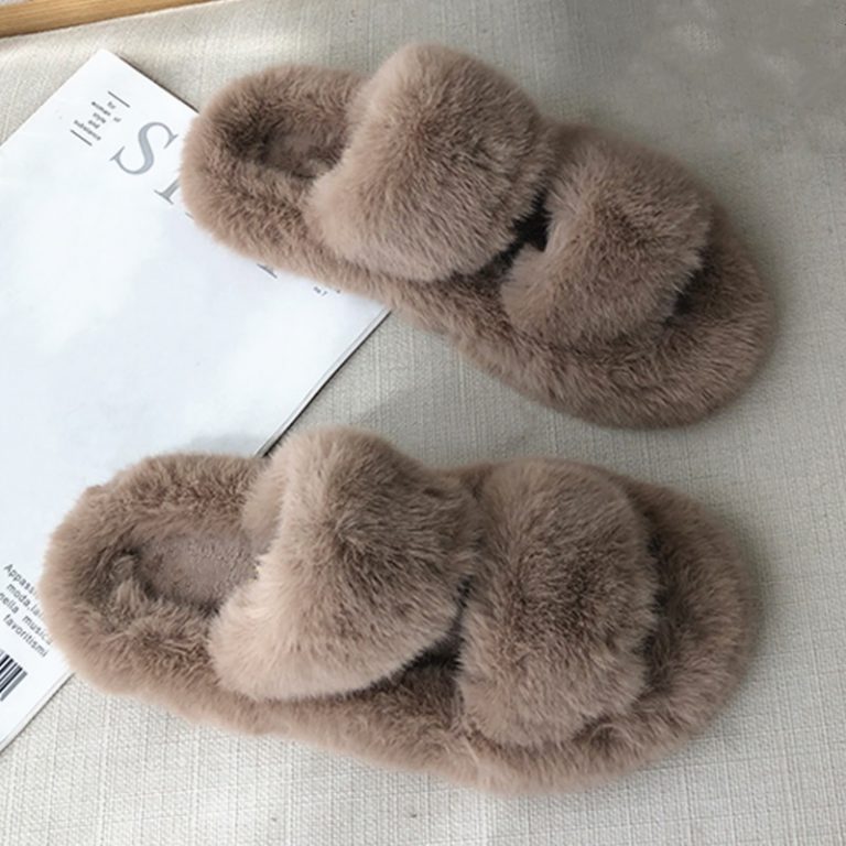 Women’s Winter Fur Slippers for Home