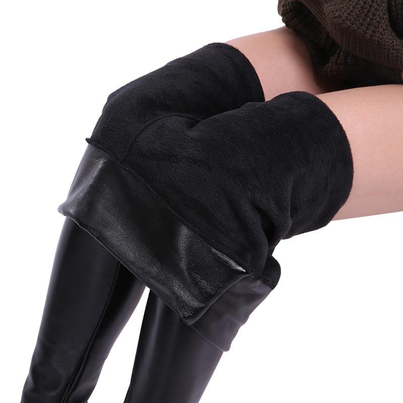 Women’s Push Up PU Leather Winter Leggings