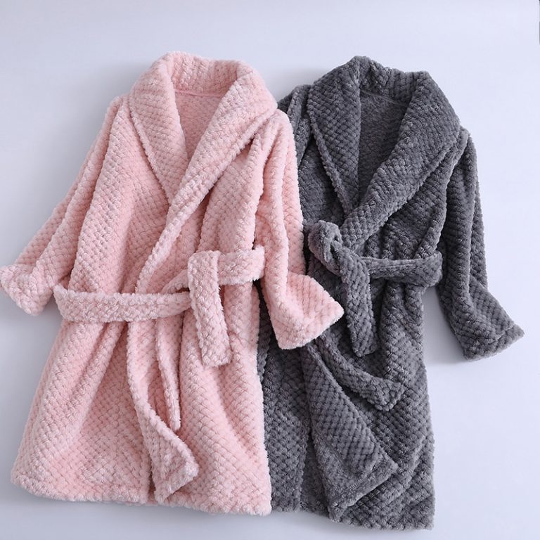 Winter Kid’s Flannel Warm Bathrobe