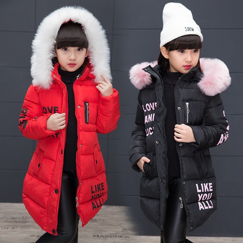 Girls Warm Winter Coat with Artificial Fur