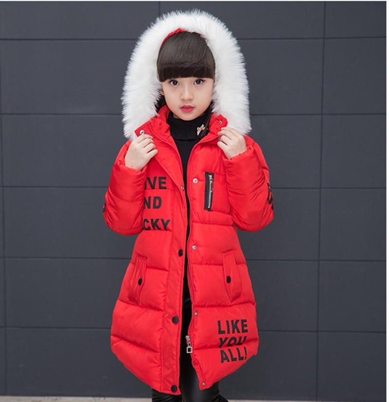 Girls Warm Winter Coat with Artificial Fur