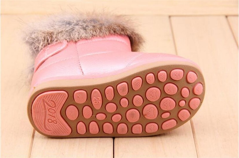 Kid's Rabbit Fur Winter Boots