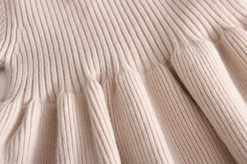 Girl's Ribbed Fabric Winter Dress