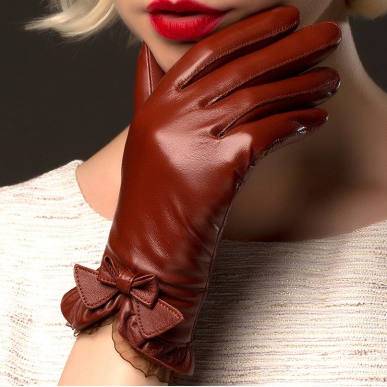 Fashion Winter Solid Leather Gloves
