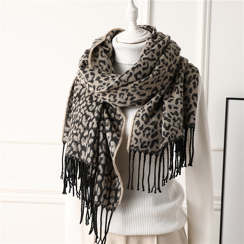 Women's Leopard Print Winter Scarf