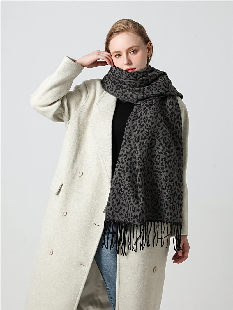 Women's Leopard Print Winter Scarf