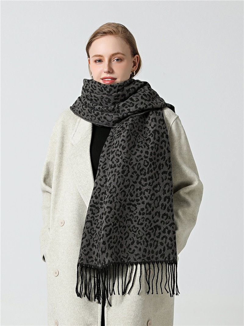 Women's Leopard Print Winter Scarf