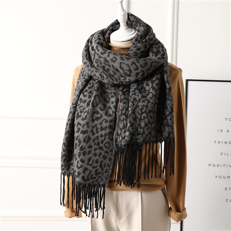 Women's Leopard Print Winter Scarf
