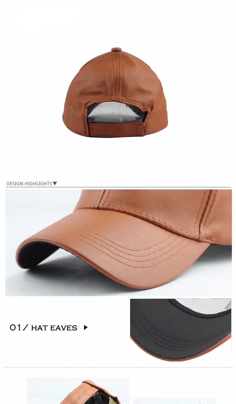 Men's Leather Winter Baseball Cap