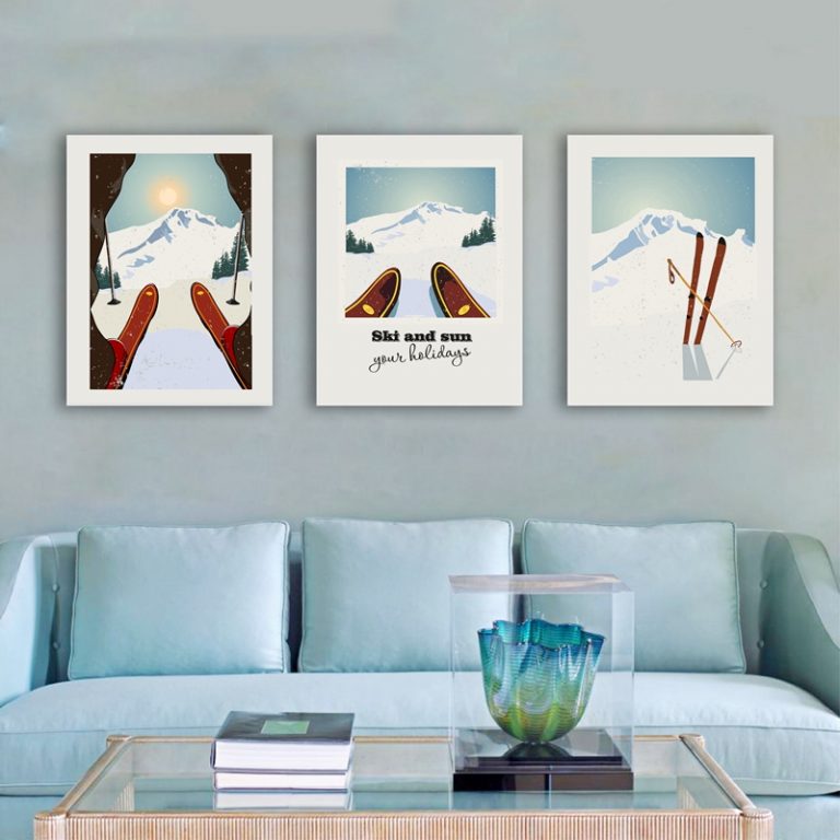 Winter Sports Themed Canvas Pictures