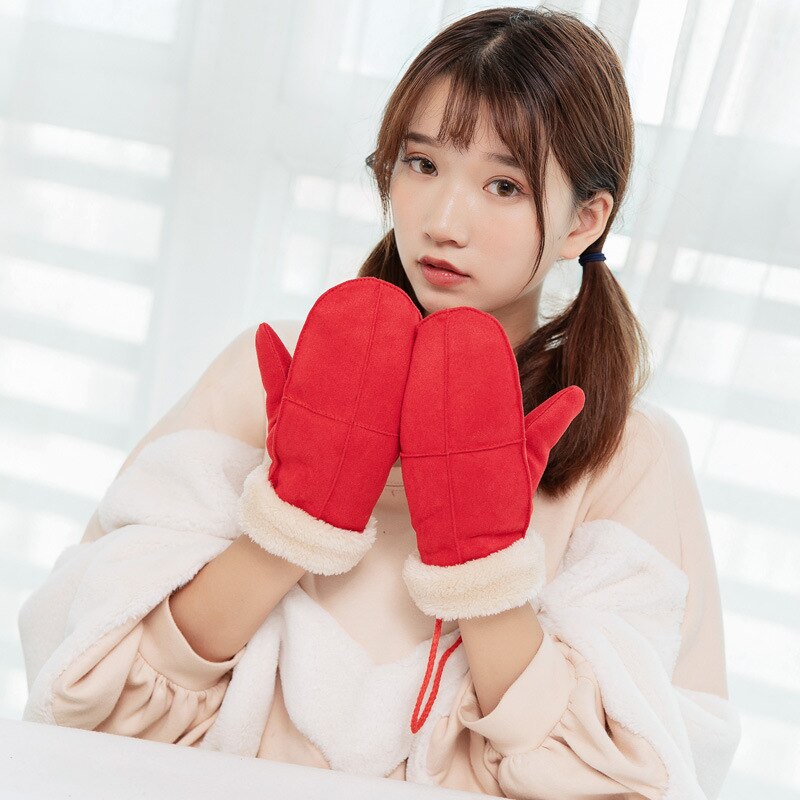 Women's Winter Thick Faux Wool Mittens