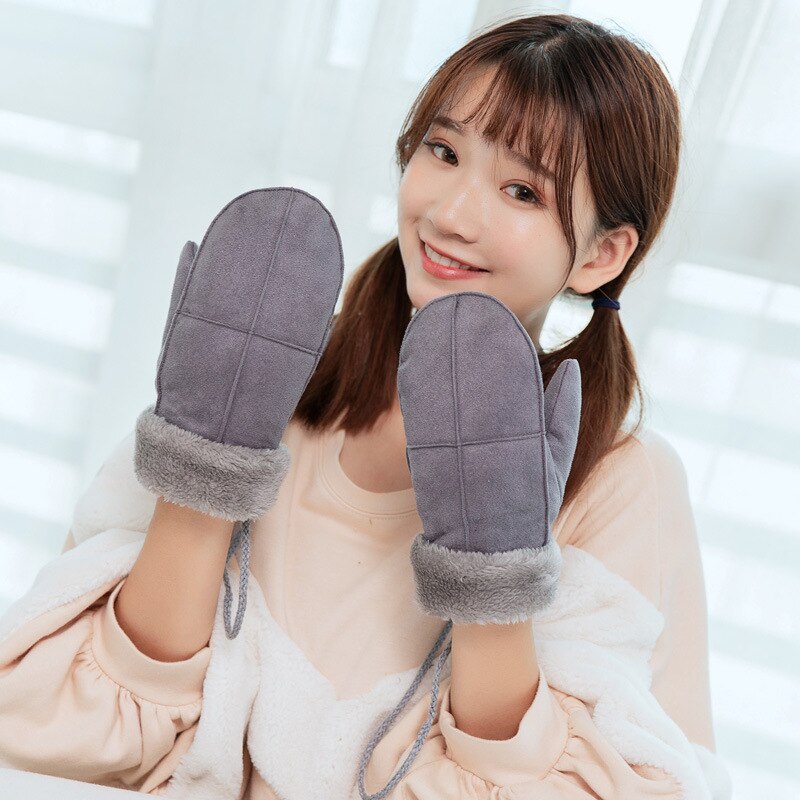 Women's Winter Thick Faux Wool Mittens