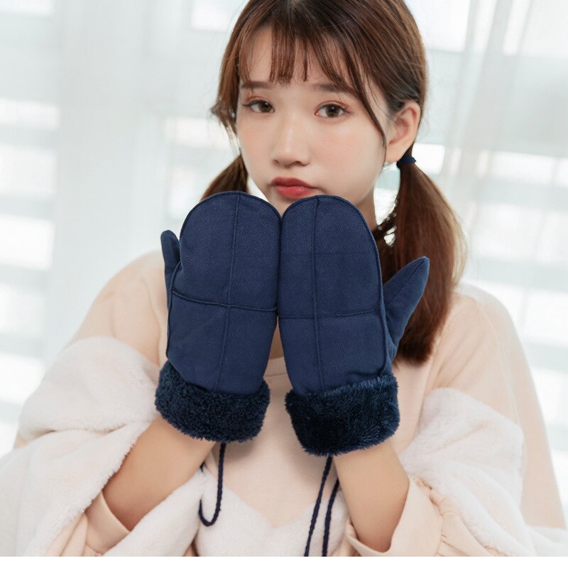 Women's Winter Thick Faux Wool Mittens