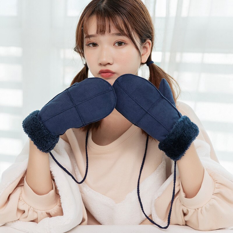 Women's Winter Thick Faux Wool Mittens