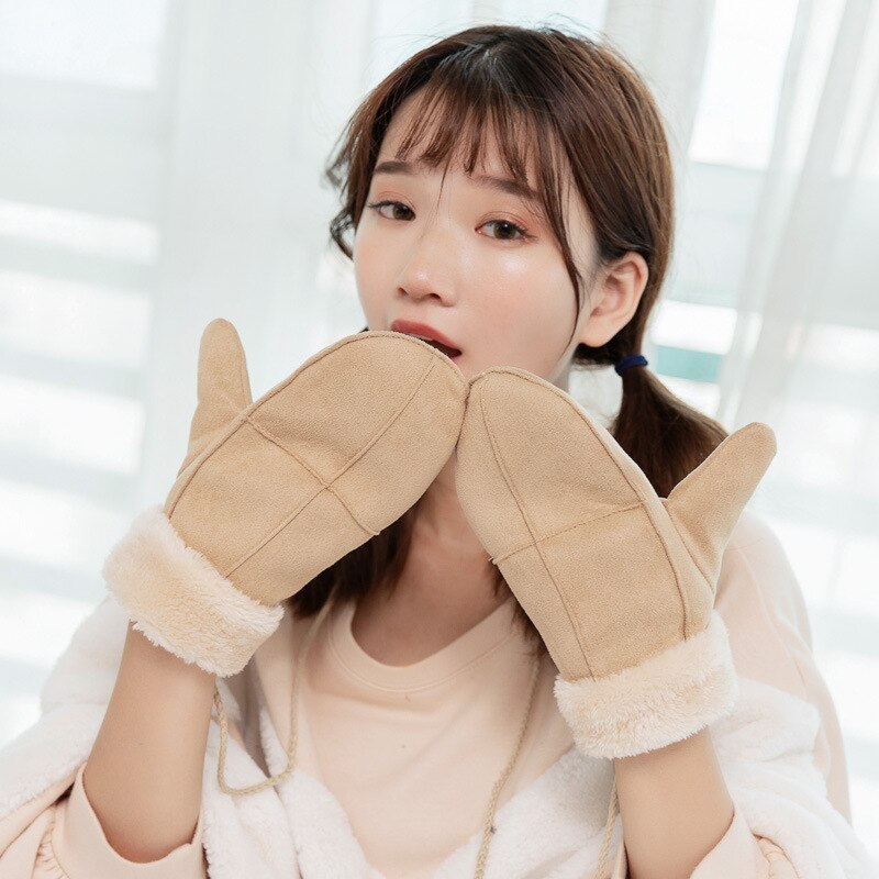 Women's Winter Thick Faux Wool Mittens