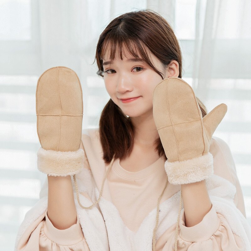 Women's Winter Thick Faux Wool Mittens