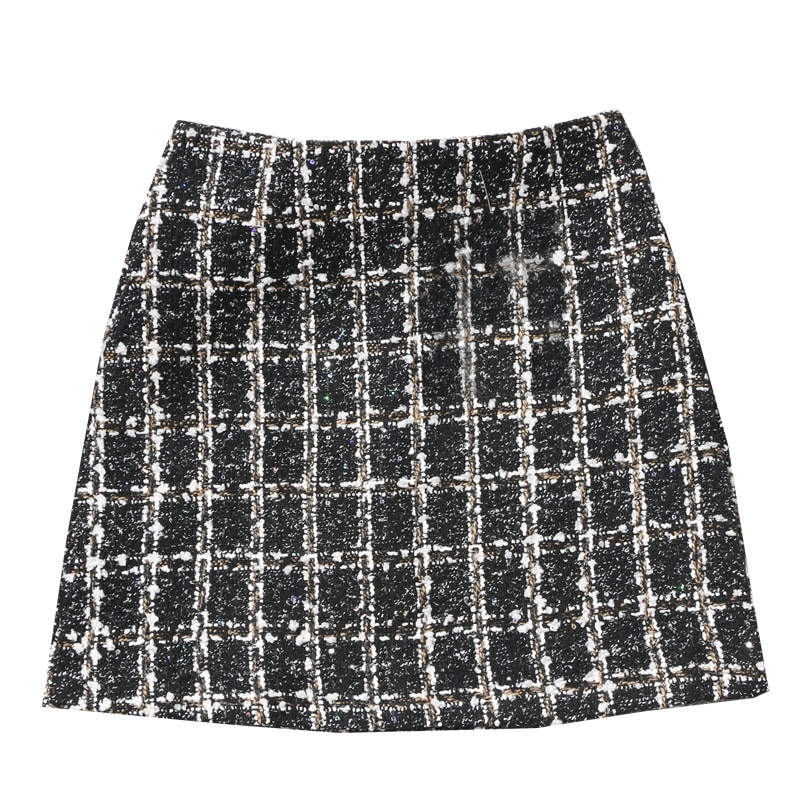 Winter Tweed Mini Skirt for Women