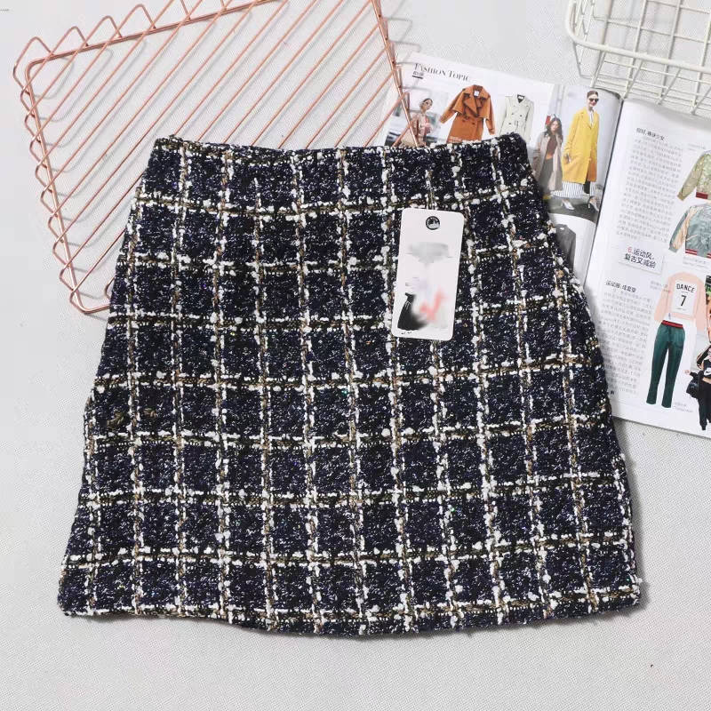 Winter Tweed Mini Skirt for Women