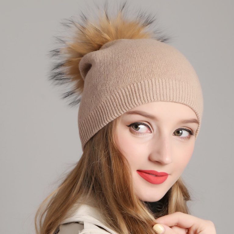 Women’s Winter Hat Decorated with Pompom
