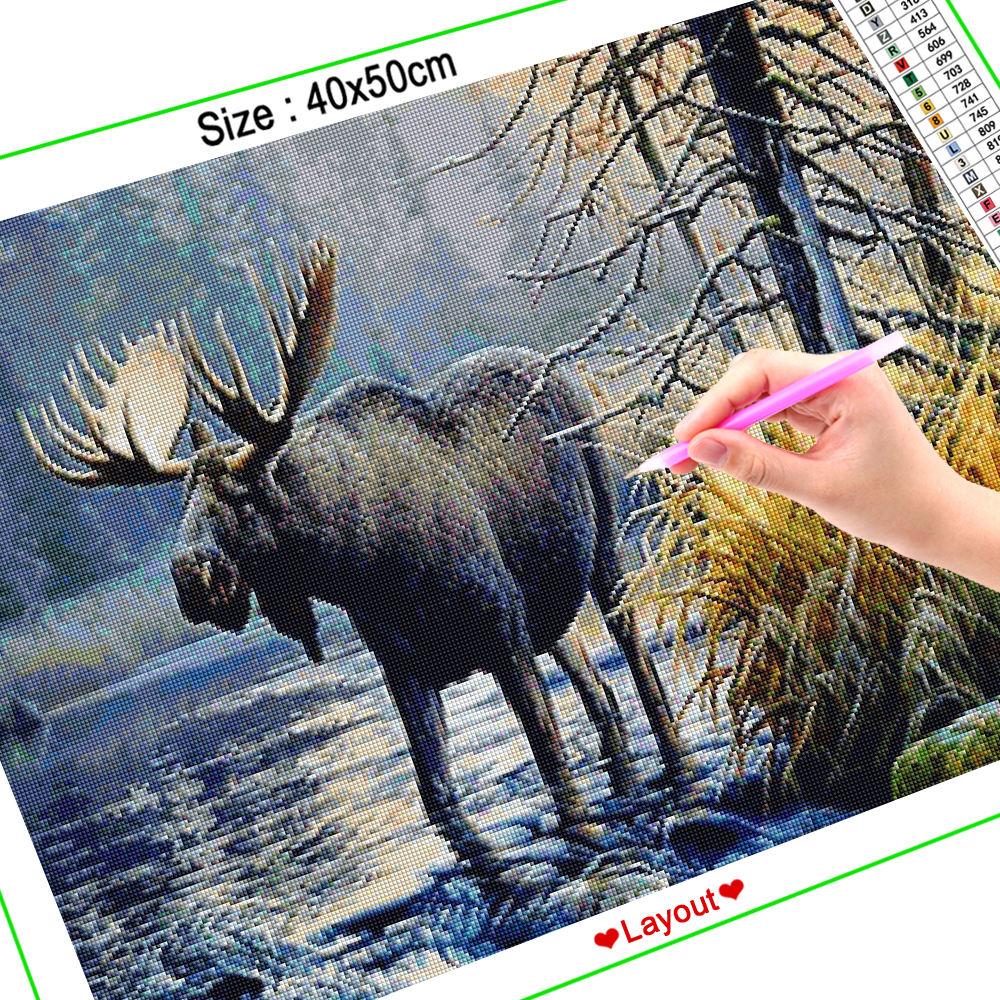 Winter Elk Diamond Painting