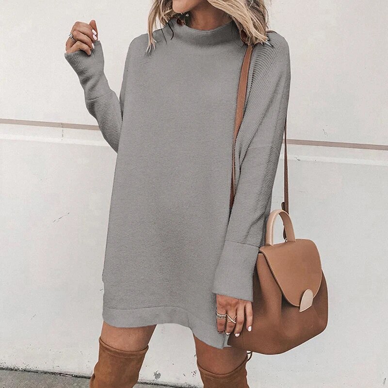 Women's Solid Color Winter Knit Dress