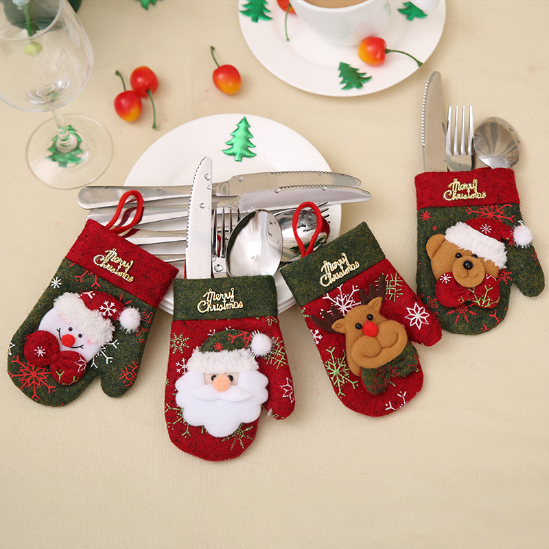 Christmas Party Table Decor Cutlery Holders 4 pcs Set