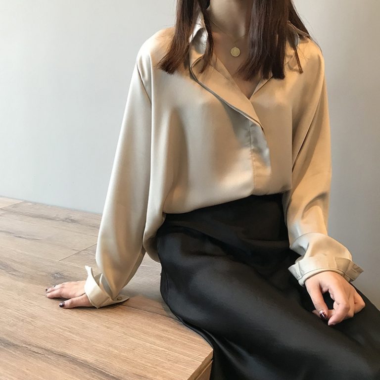 Women’s Long Sleeved Satin Blouse
