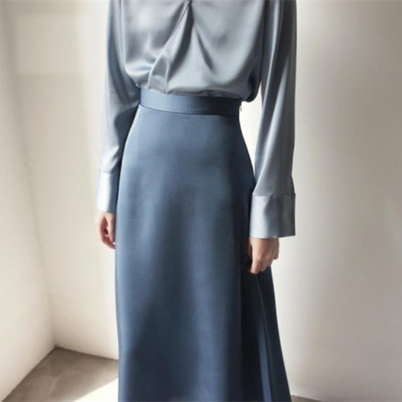 Women’s A-Line Satin High Waist Skirt