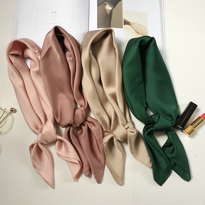 Women’s Solid Color Satin Scarf